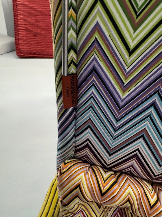 Image 1 of Roche Bobois Mah Jong Designer Sofa Stoff 3-Sitzer handgefertigt MahJong Bunt Frankreich