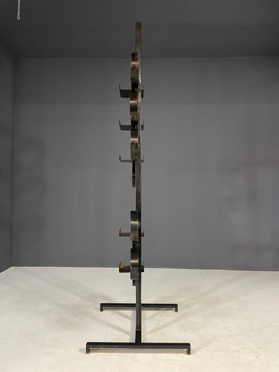 Image 1 of Retro-Pflanzenständer aus Metall, brutalistischer Stil, Tschechoslowakei, 1970er Jahre