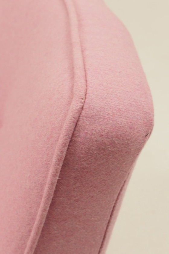 Image 1 of Fauteuil moderne du milieu du siècle en chêne et laine naturelle, design de J. Chierowski