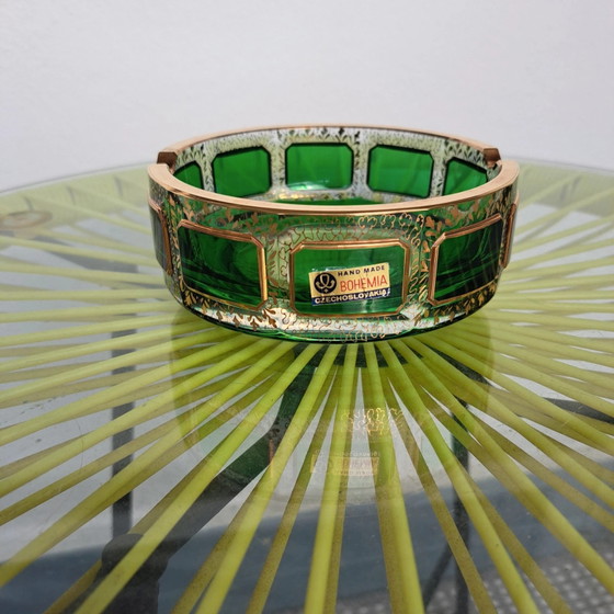 Bohemia Crystal Ashtray Emerald Green with Real Gold Czechoslovakia 60s/70s – Decorative Objects (photo 4 of 11)