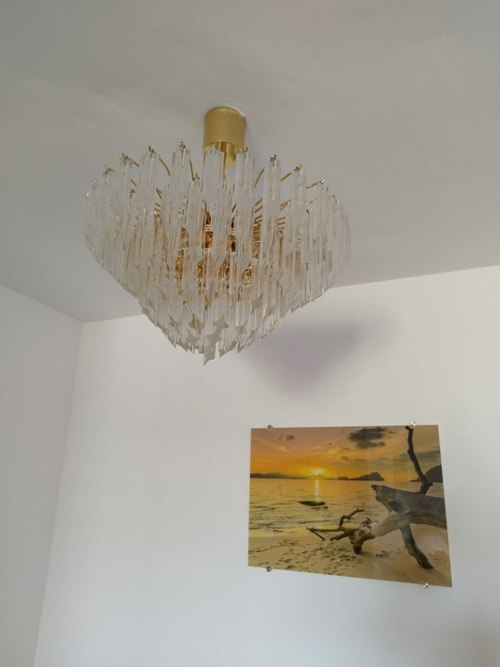 Novaresi Kristalllampe, Kronleuchter, Metall, Gold (Foto 6 von 7)