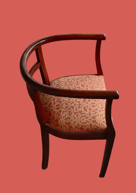 Fauteuil tonneau Art Déco des années 1930 – Restauré professionnellement et retapissé – Fauteuils d'appoint (photo 11 of 12)