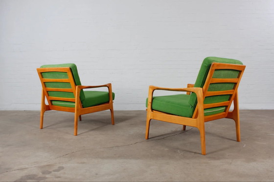 Set of 2 Vintage design easy Chair Armchairs 1960s 1970s Knoll – Wood, Scandinavian (photo 12 of 17)