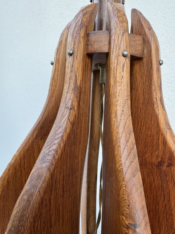 Brutalist Teak Wood Lamp, 1960s – Table lamps (photo 12 of 14)