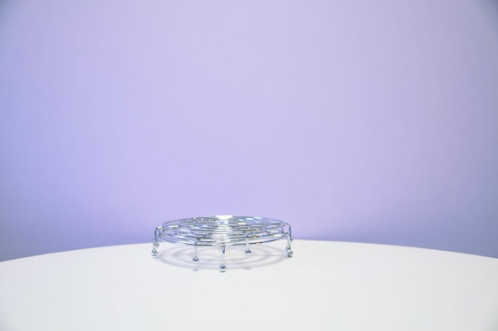 Set vintage x3 dessous de plat chromés, Accessoires de cuisine, Chrome, Argenté (photo 3 sur 6)