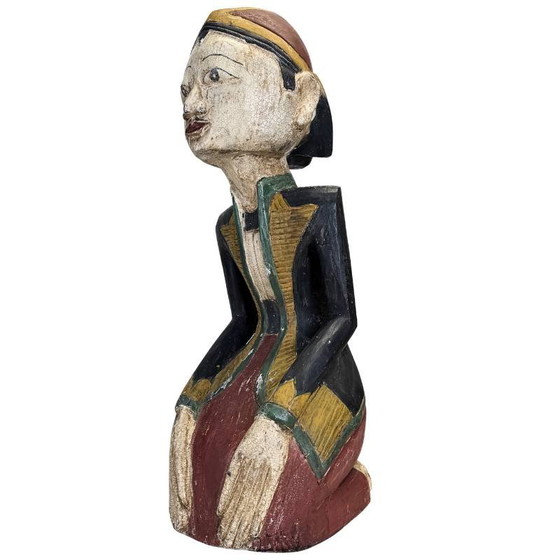Sculptures javanaises antiques Loro Blonyo – Bois de teck massif – 51 cm – 8.4 kg (photo 9 of 10)