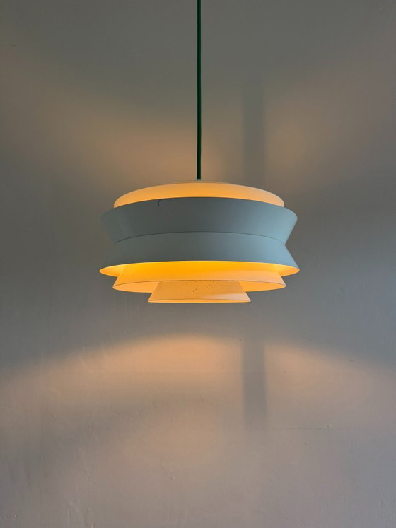 Vintage Carl Thore Trava pendant - Swedish design lamp - Granhaga, Pendant lamps, Aluminium, White (photo 3 of 13)