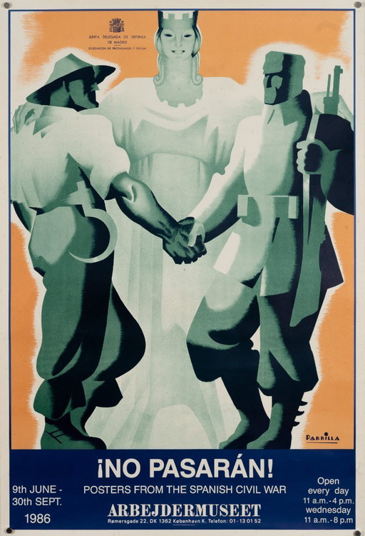 NO PASARAN Posters from the Spanish Civil War – 1986 – Original Vintage Exhibition Poster – Historical Political Art – 87.5x59.5