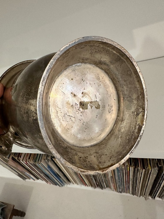 Image 1 of Seau À Champagne Ancien En Métal Argenté – Patine Authentique