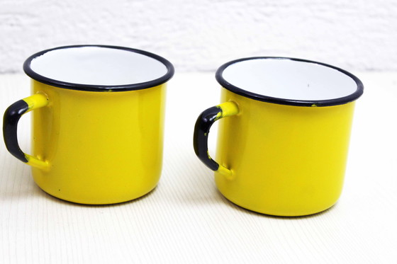 Image 1 of Juego de 5 tazas de metal esmaltado