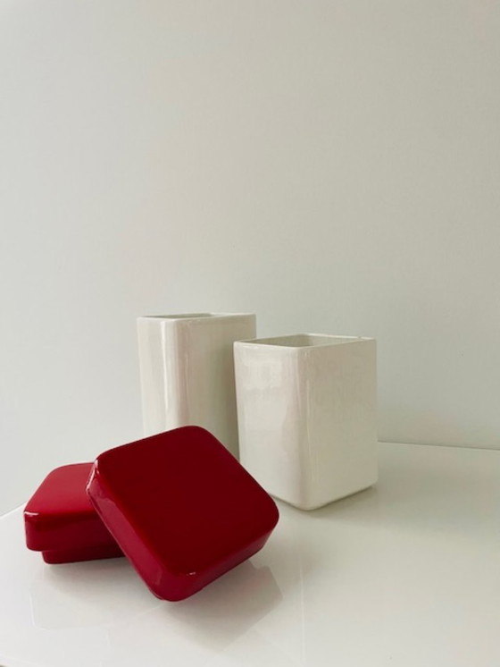 Image 1 of Ensemble de 2 bocaux de rangement vintage de design italien