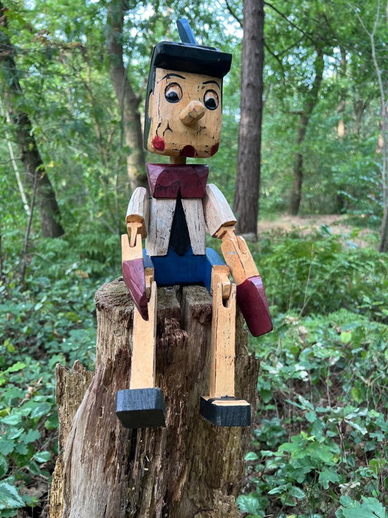 Handgefertigter Pinocchio aus Holz – Bunte Figur – 44 cm – Dekorative Objekte, Wood (photo 3 of 5)