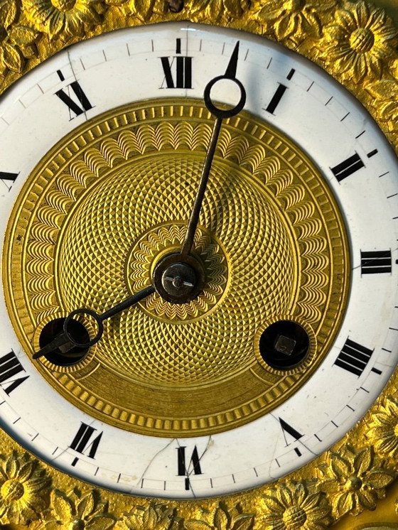 Image 1 of Empire Period Clock Gilt Bronze Art and Science Attributes