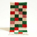 Kerst Marokkaanse Runner – Rood en groen geruite wollen Runner 300X70