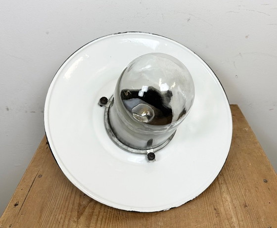 Image 1 of Lampada a sospensione industriale in smalto grigio, anni '60