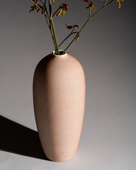 Image 1 of Vaso artigianale in ceramica vintage "SNAKESKIN" di grandi dimensioni, Paesi Bassi, anni '60-'70, altezza 33 cm