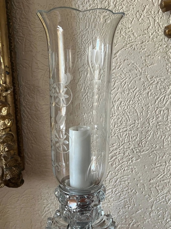 Desk lamp. Crystal, glass, hand engraving. – Table lamps (photo 7 of 7)