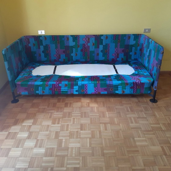 Interflex Flash 1990er Daybed – Schwarzes Metallgestell & Buchenholzlatten – 3-5 Sitzer Sofas, Iron, Wood (photo 3 of 9)