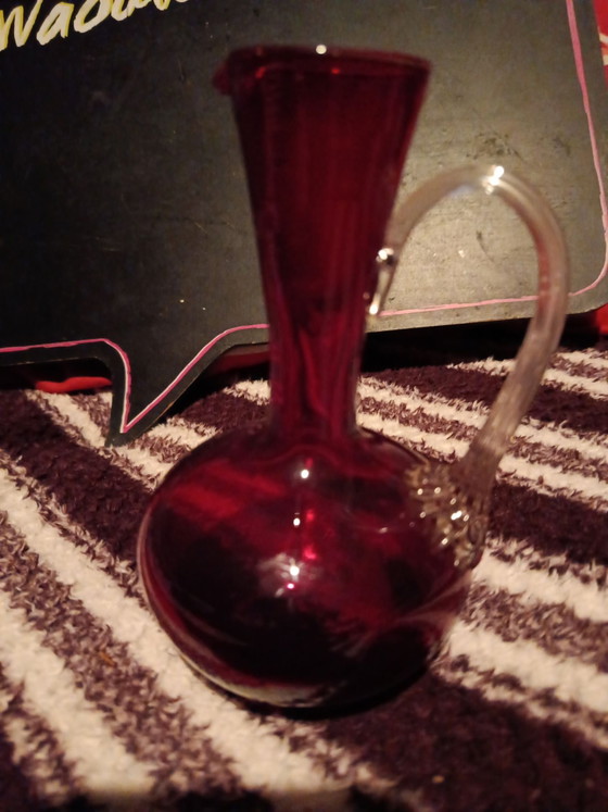 Empoly/Opaline Fiorentina Style Ewer, 1970s, Opaline/Empoly Fiorentina, Decorative Objects, Glass, Transparent (photo 2 of 8)
