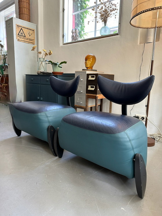 SALE: Danish design Skalma Armchairs, vintage leather easy chairs, Wood, Multi Color (photo 7 of 9)