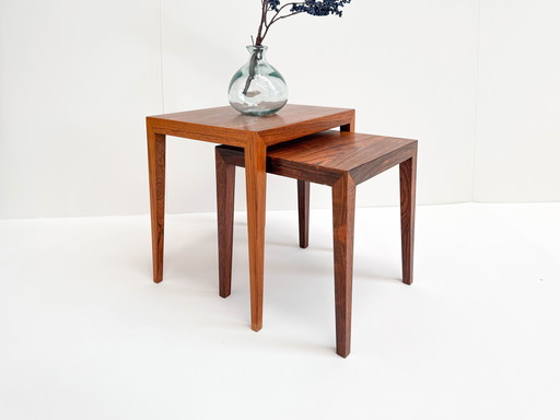 Tables gigognes en palissandre de Severin Hansen (ensemble de 2), Danemark, années 1960