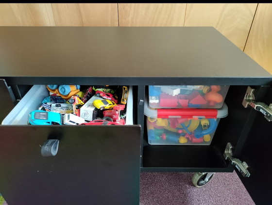 Image 1 of 2 Bulo black rolling cabinet
