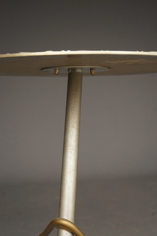 Table de jardin industrielle postmoderne en métal, années 1980