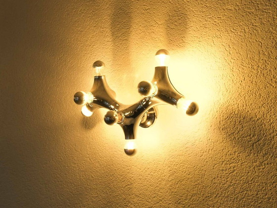 Image 1 of Lampe de plafond vintage Sputnik Gemini, style milieu du XXe siècle, par Gebrüder Cosack | Années 1970