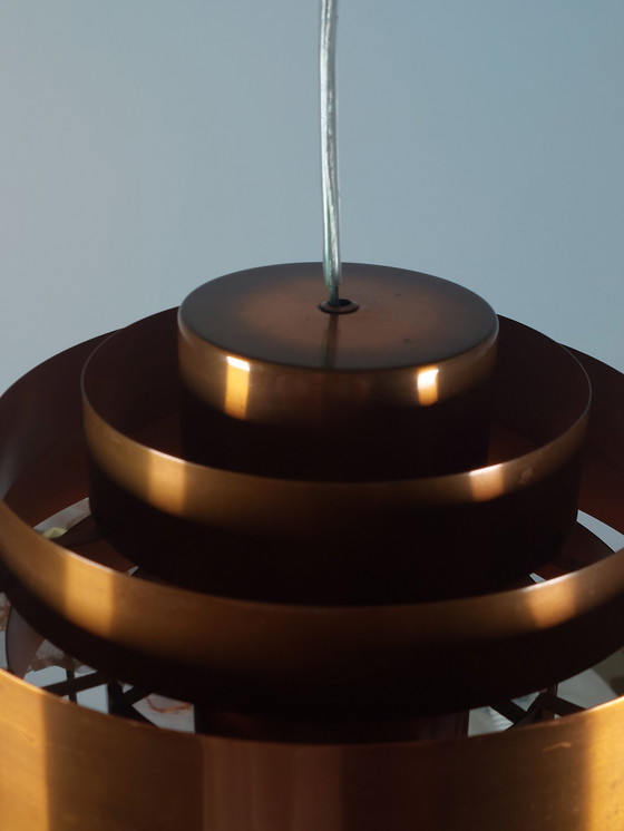 Image 1 of Vintage Mid Century Pendant Light Ultra Copper Jo Hammerborg Fog Morup Denmark