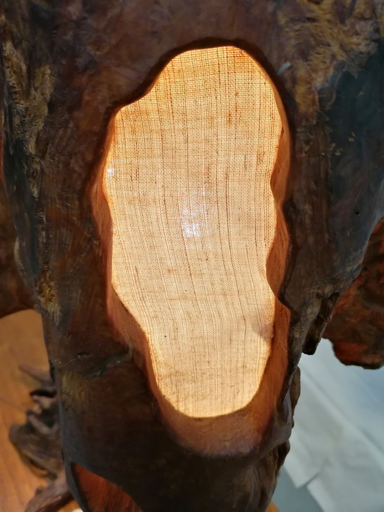 Image 1 of Impressive redwood lamp from the 50s/60s