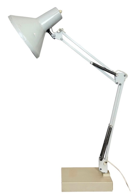 Vintage White Italian Architect Table Lamp, 1970s