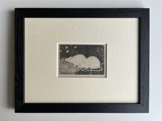 Jan Mankes 1889-1920 / Heliogravure 2 Mice 1923 – Lithographs & prints, Paper (photo 2 of 5)