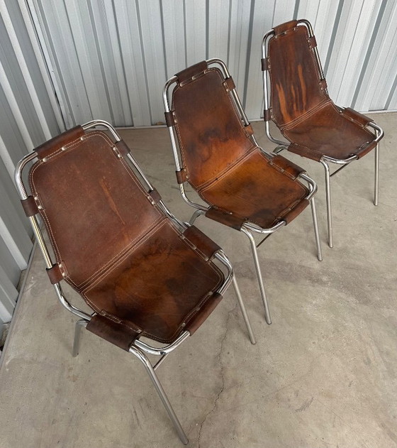 Image 1 of Set van 3 vintage Les Arcs stoelen - Charlotte Perriand