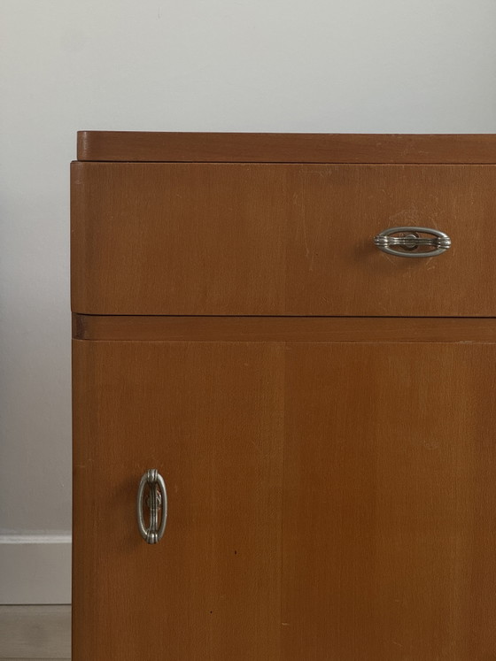 Vintage Art Deco Bedside Cabinets – Set of 2 – Nightstands, Wood (photo 4 of 7)