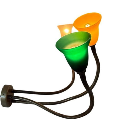 Image 1 of Rob Nollet - Deja Vu Nijmegen - Wandlamp - Goosneck (Triple) - Glazen kappen, Nederlands ontwerp