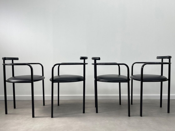 Image 1 of Set of 4 postmodern Martina dining chairs by Carlo Bimbi for Segis Italy, 1980s