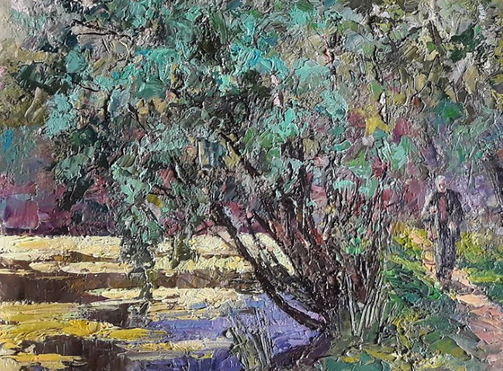 Original Painting Nature Landscape Summer Forest On The Hunt – Paintings & Drawings, Canvas (photo 6 of 7)