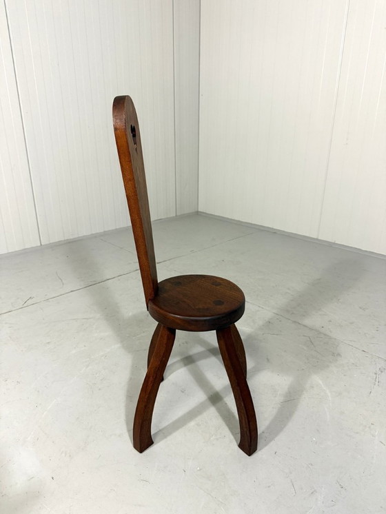 Image 1 of Brutalist rustic stool side table plant table 1960's