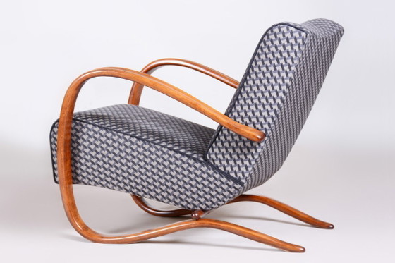 Restored Art Deco Armchair, by J. Halabala for UP Zavody, Beech, Czech, 1930s – Textile, Wood (photo 13 of 13)