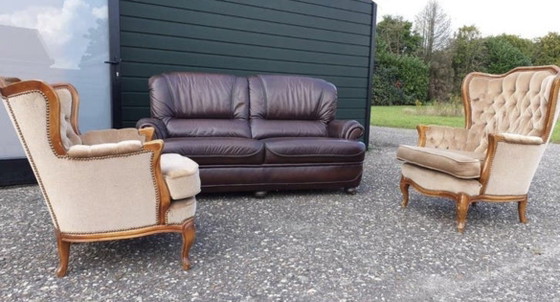 Image 1 of Klassiek leder chesterfield bank