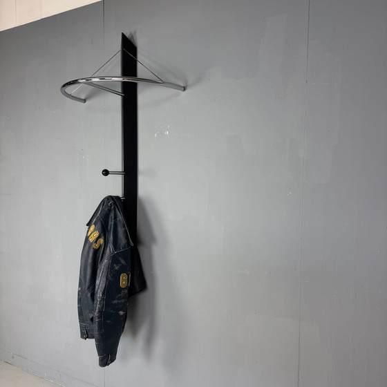 Image 1 of Garderobenständer aus Stahl und Chrom aus den 1980er Jahren