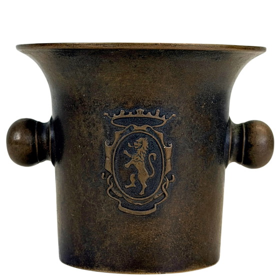 Antieke Italiaanse bronzen vijzel en stamper – ca. 1880–1900 – Keukenaccessoires (photo 4 of 8)