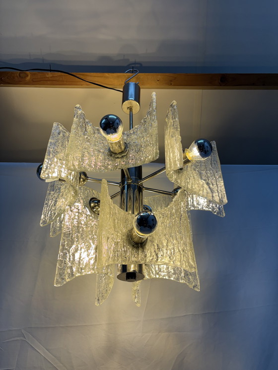 Image 1 of Vintage sputnik ijsglas hanglamp Kaiser Leuchten space age