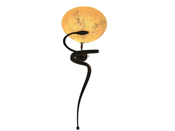 Due applique a spirale con paralume in vetro, Lamp International, Metallo, Marrone, Modern (foto 8 di 9)