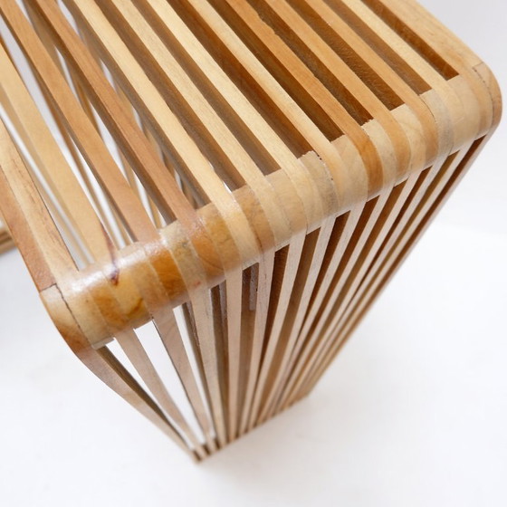 Image 1 of Pareja de jardineras nido de madera con listones