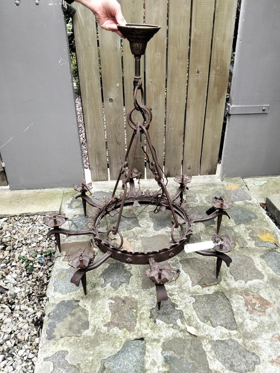Lustre couronne Fer Forgé, Marron (photo 3 sur 5)