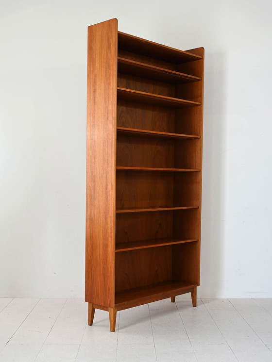 Image 1 of Scandinavian Wall Bookcase in Teak, 1950s/60s