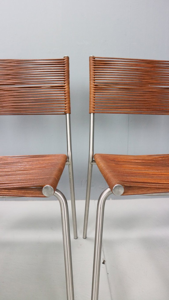 Image 1 of Satz von 6 Esszimmerstühlen "Miss B" von Tito Agnoli für Bonacina, Italien