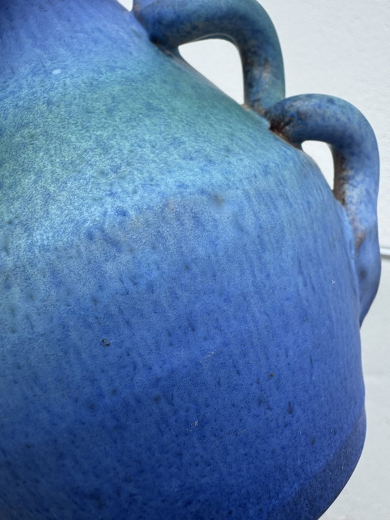 Image 1 of Vaso in ceramica vintage con sfumatura blu