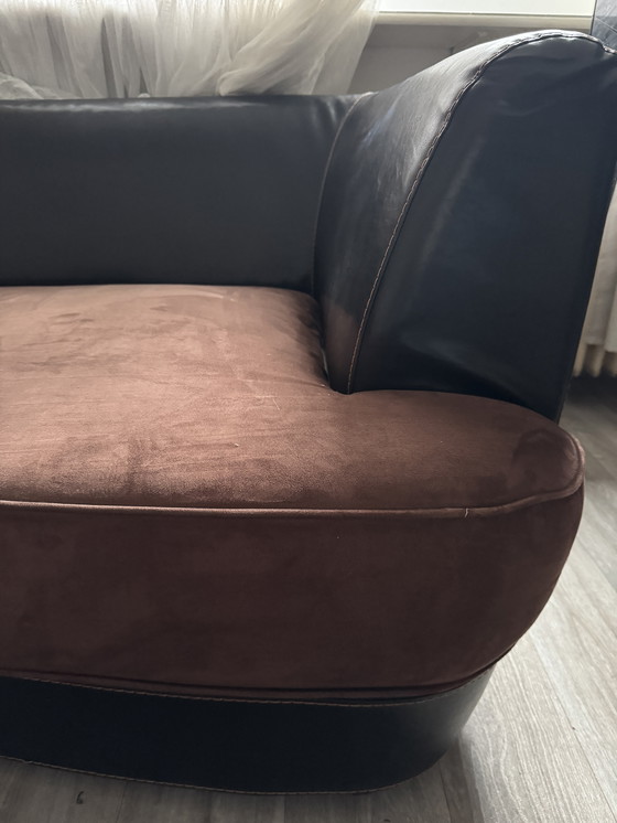 Image 1 of High-end designer lounge sofa – Italian luxury, leather & fabric, extra deep seating comfort